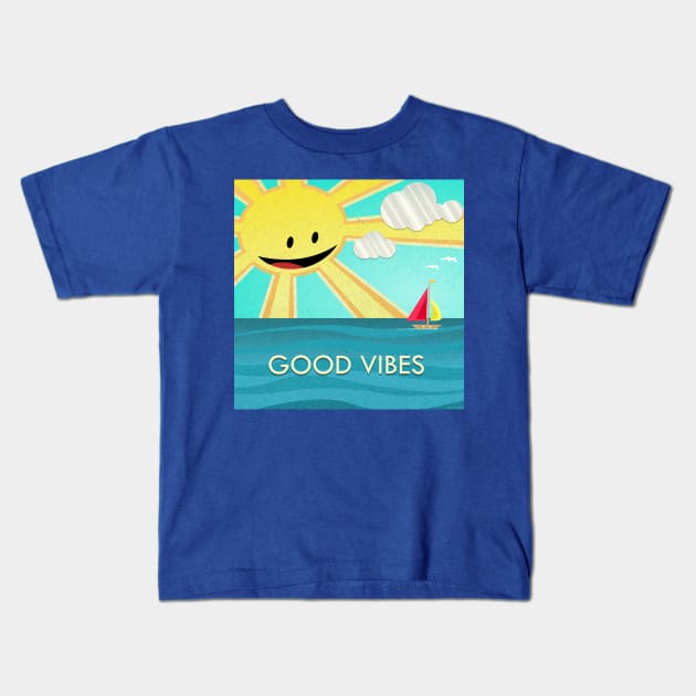 GOOD VIBES Kids T-Shirt by CartoonCapo